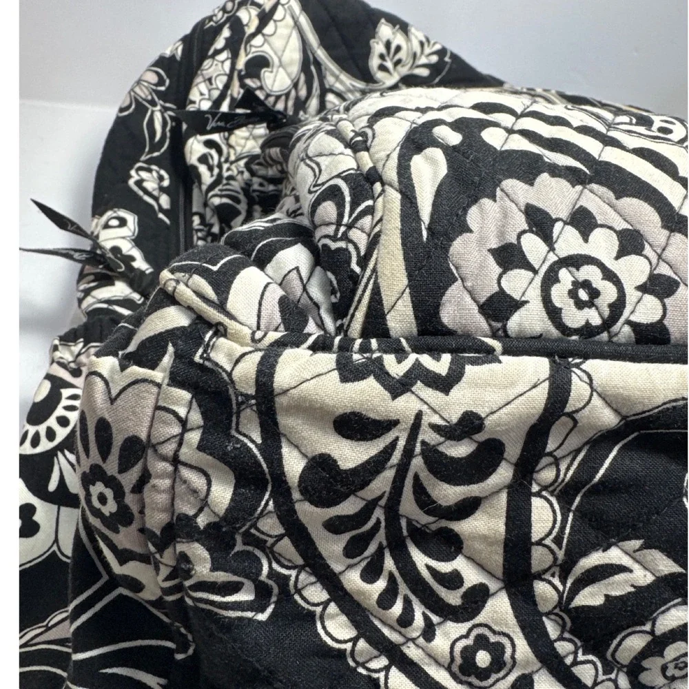 Vera Bradley Backpack Womens Large Black Midnight Paisley Quilted Cotton